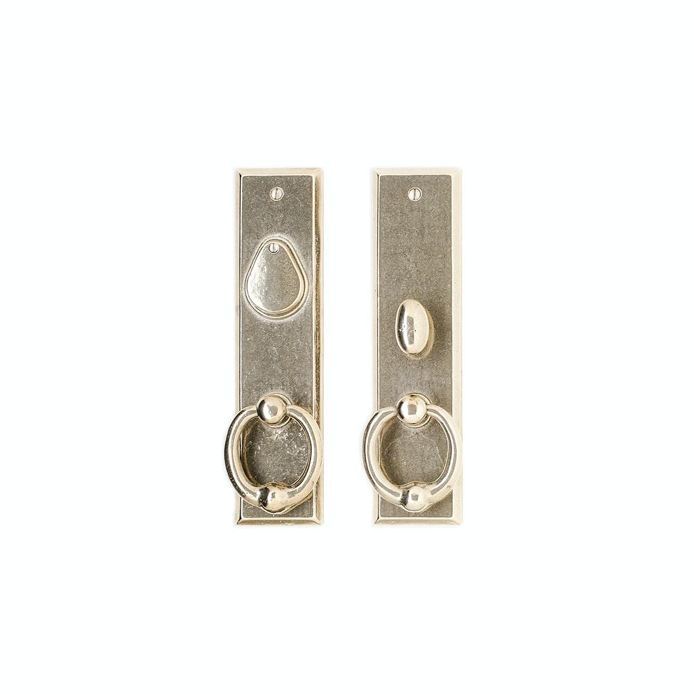 Entry Mortise Lock - Rectangular Entry 2 1/2" X 10" E433-E431 Mortise Lock With 2 1/2" X 10" Interior Escutcheon