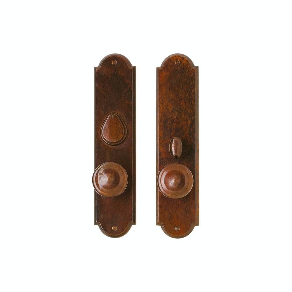 Entry Dead Bolt/Spring Latch - Arched Entry 3" X 13" E729-E728 Dead Bolt / Spring Latch With 3" X 13" Interior Escutcheon