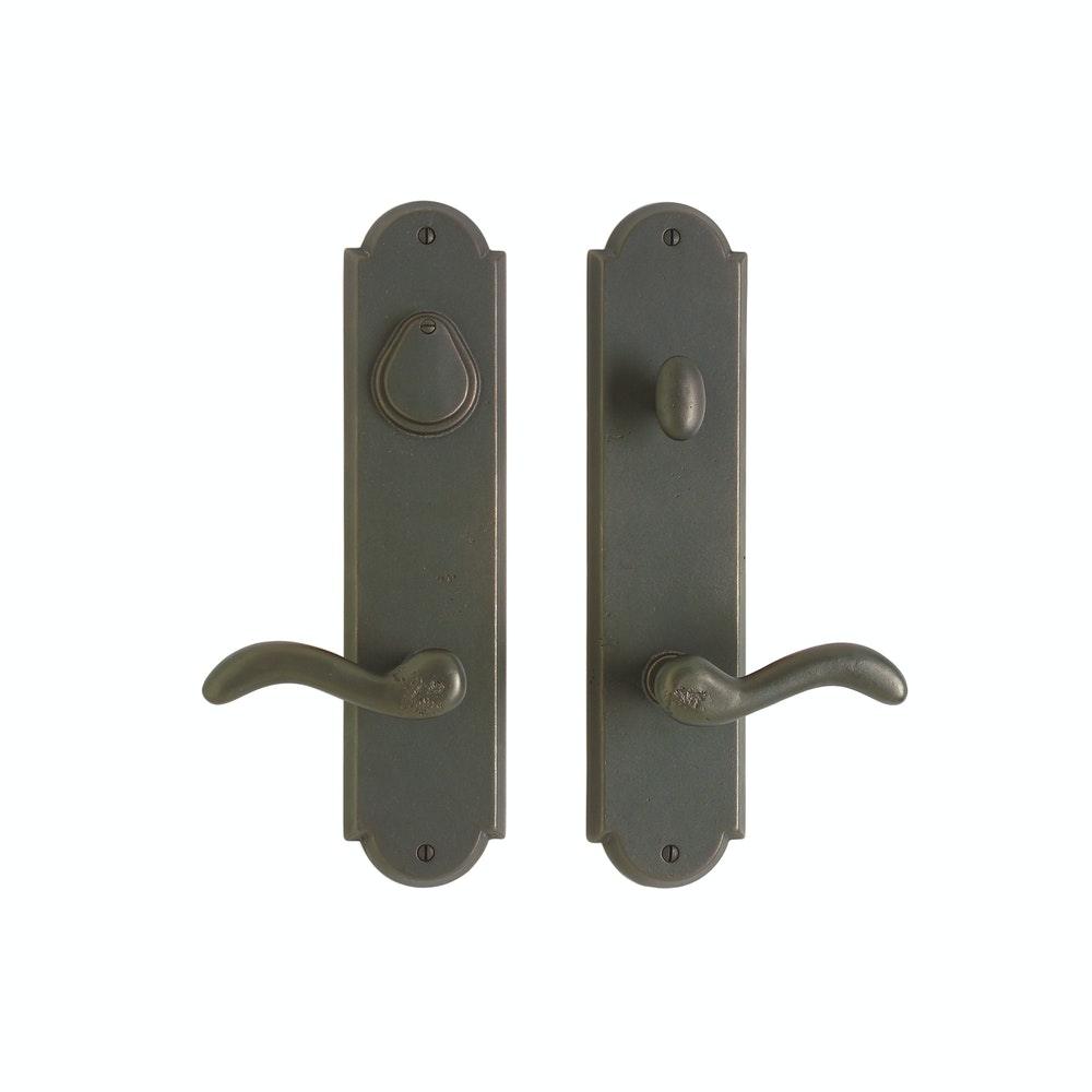 Entry Dead Bolt/Spring Latch - Arched Entry 3" X 13" E735-E728 Dead Bolt / Spring Latch With 3" X 13" Interior Escutcheon
