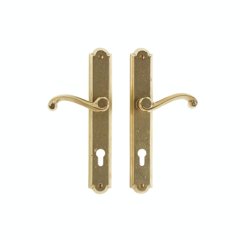 Multipoint Entry - Arched 1 3/4" X 11" E748 Multi-Point Entry Trim With Profile Cylinder, Lever High