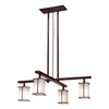 Cross Arm Chandelier Square Glass