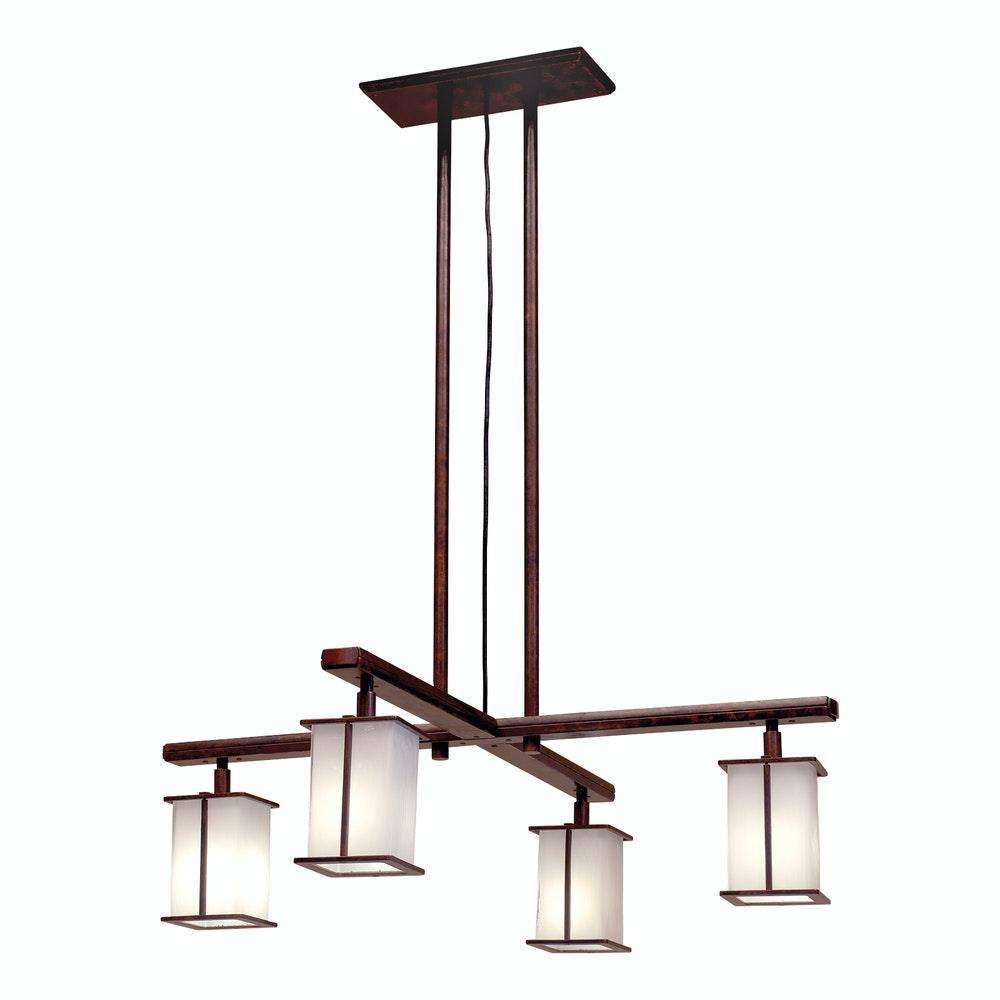Cross Arm Chandelier Square Glass