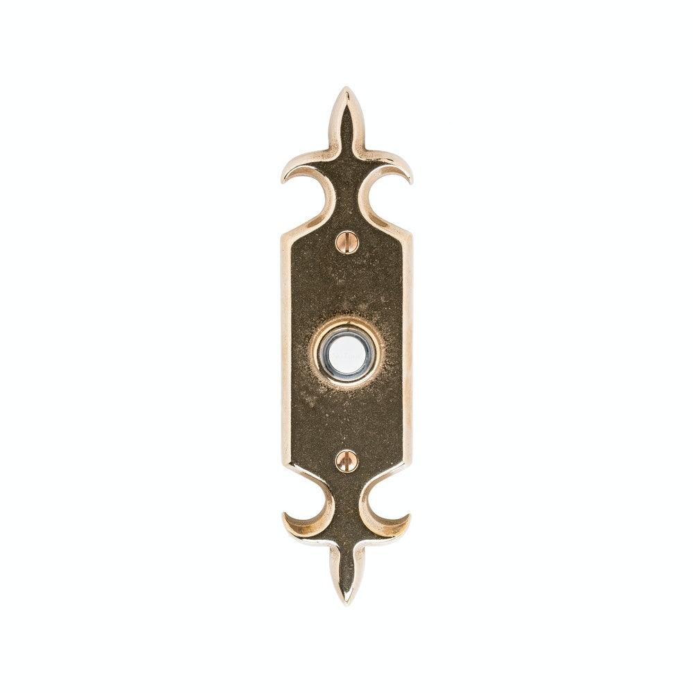 Door Hardware - DBB Door Bell Button E828 Fleur De Lis Escutcheon 2" X 8"