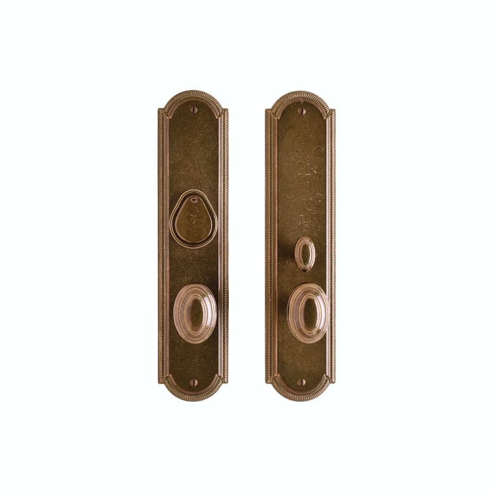 Entry Dead Bolt/Spring Latch - Ellis Entry 3" X 13" E062-G030 Dead Bolt / Spring Latch With 3 1/2" X 20" Interior Escutcheon
