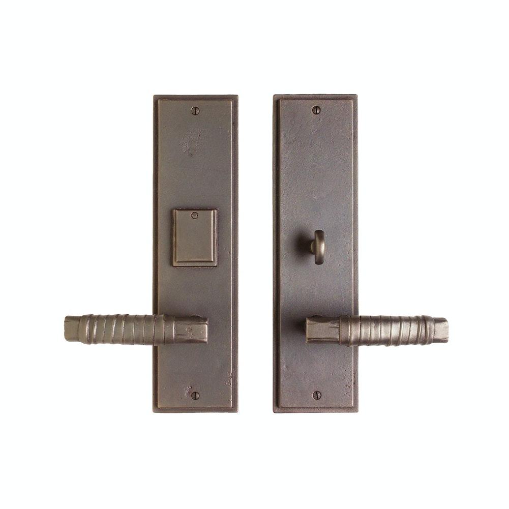 Entry Mortise Lock - Stepped Entry 3 1/2" X 13" E362-E363 Mortise Lock With 3 1/2" X 13" Interior Escutcheon