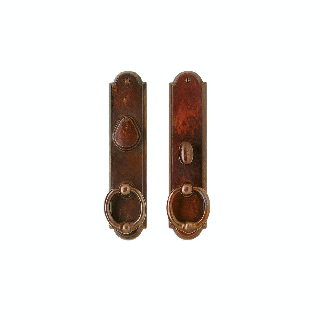Entry Mortise Lock - Arched Entry 2 1/2" X 11" E727-E721 Mortise Lock With 2 1/2" X 11" Interior Escutcheon