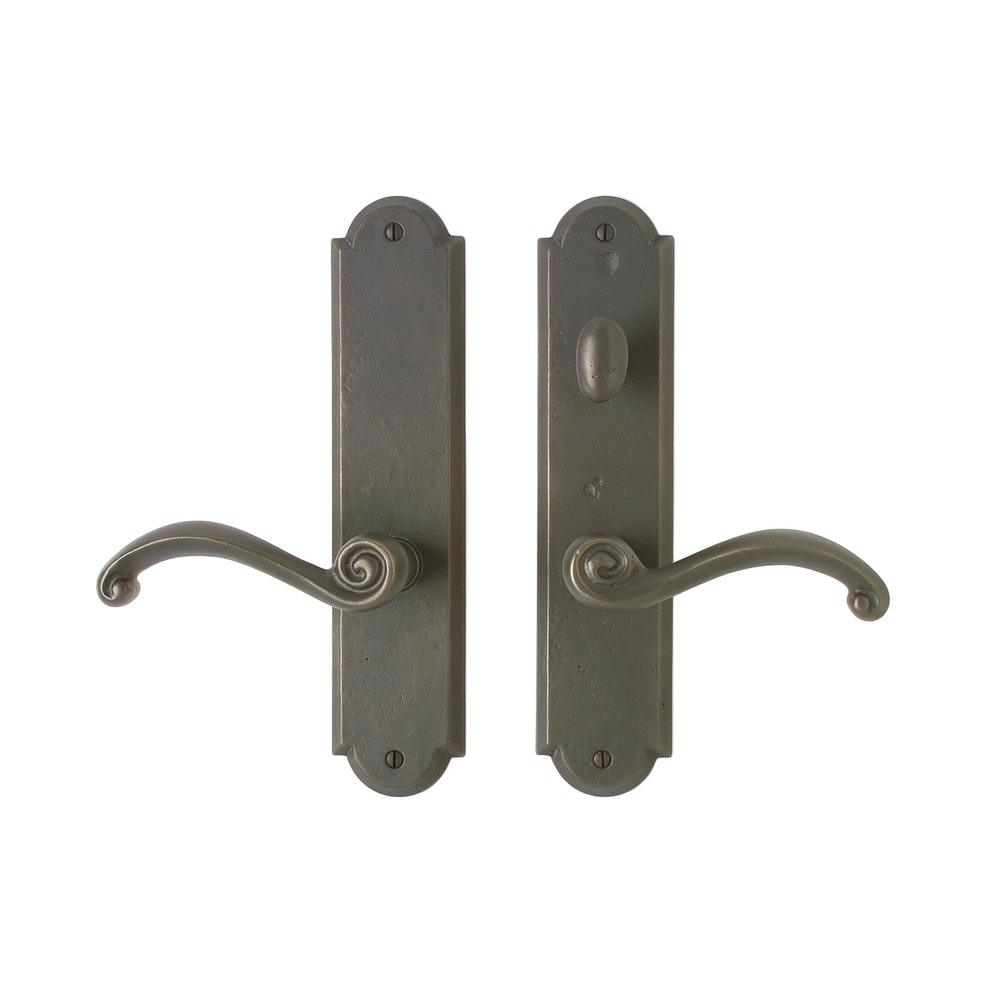 Arched 2 1/2" x 11" E757 Multi-Point Entry Trim with American Cylinder, Lever Low