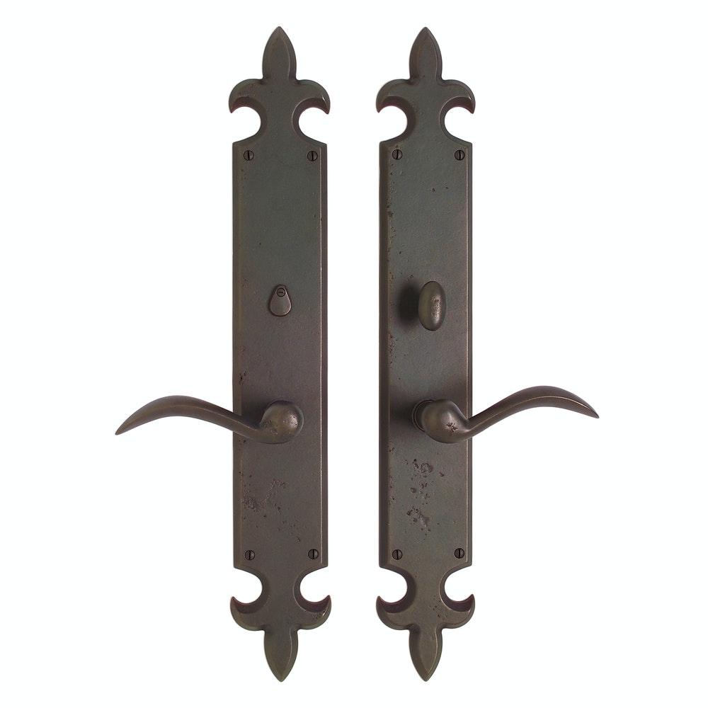 Privacy Mortise Lock - Fleur De Lis 3" X 21" E831 Privacy Mortise Lock