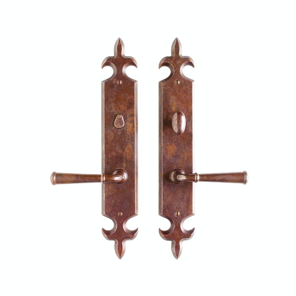 Privacy Mortise Bolt - Fleur De Lis 2 1/2" X 15" E844/E842 Privacy Mortise Bolt/Spring Latch