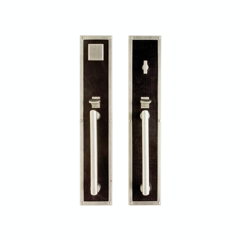 Entry Mortise Lock - Designer Entry 3 1/2" X 18" G130-G132 Mortise Lock With 3 1/2" X 18" Interior Escutcheon