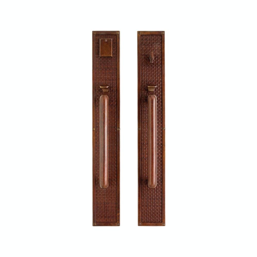 Entry Dead Bolt/Spring Latch - Designer Entry 3 1/2" X 24" G135-G136 Dead Bolt / Spring Latch With 3 1/2" X 24" Interior Escutcheon