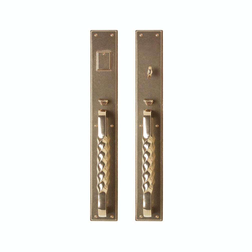 Entry Mortise Lock - Stepped Entry 3 1/2" X 24" G326-G328 Mortise Lock With 3 1/2" X 24" Interior Escutcheon