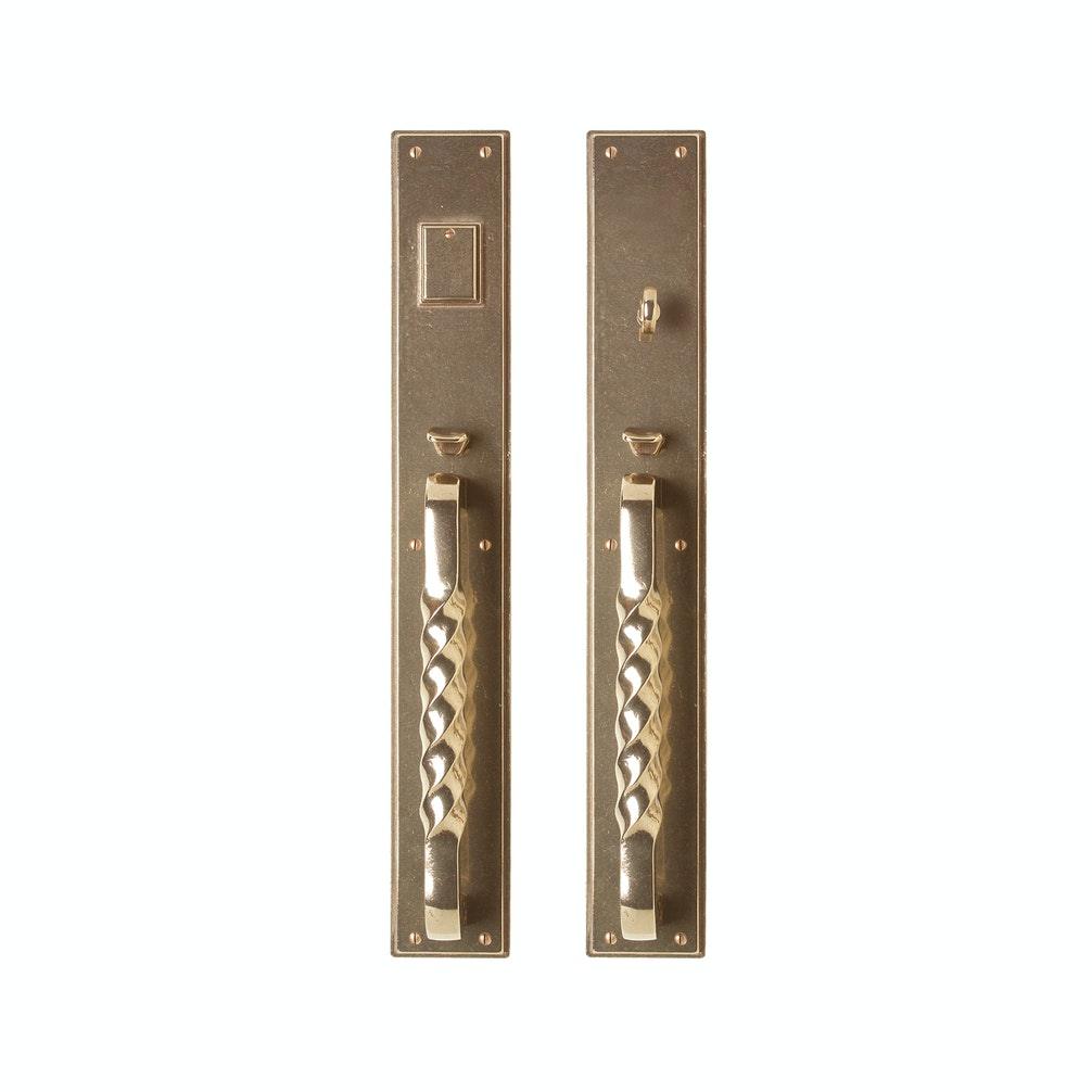 Entry Dead Bolt/Spring Latch - Stepped Entry 3 1/2" X 24" G326-G328 Dead Bolt / Spring Latch With 3 1/2" X 24" Interior Escutcheon