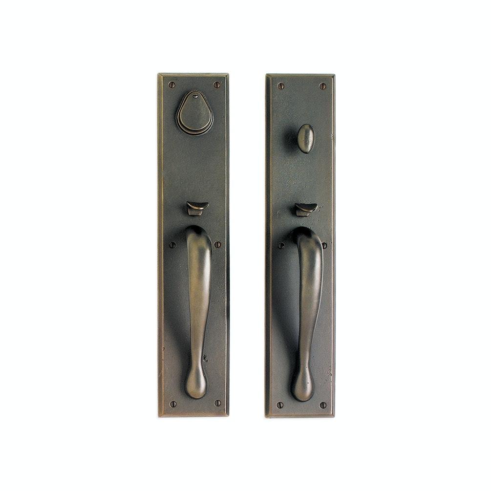Entry Mortise Lock - Rectangular Entry 3 1/2" X 18" G601-G602 Mortise Lock With 3 1/2" X 18" Interior Escutcheon