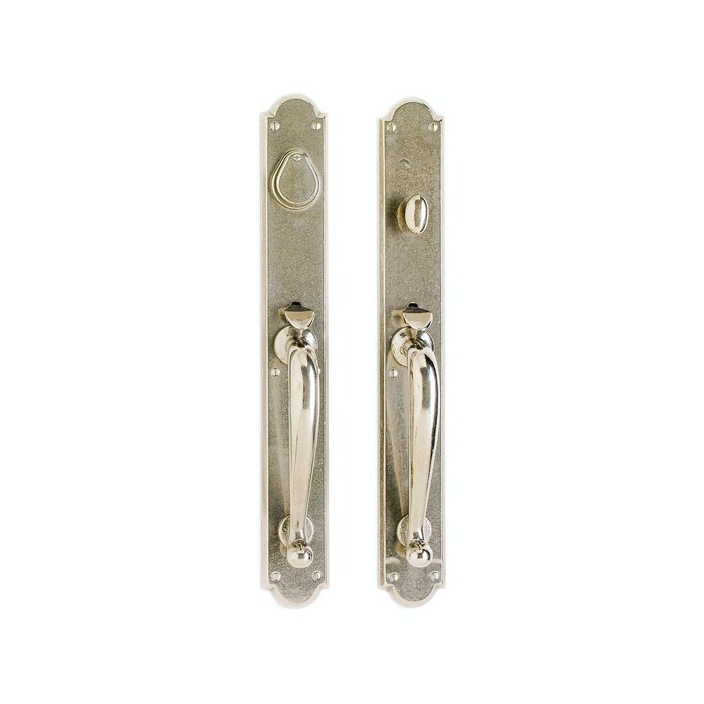 Entry Dead Bolt/Spring Latch - Arched Entry 2 3/4" X 20" G761-G762 Dead Bolt / Spring Latch With 2 3/4" X 20" Interior Escutcheon