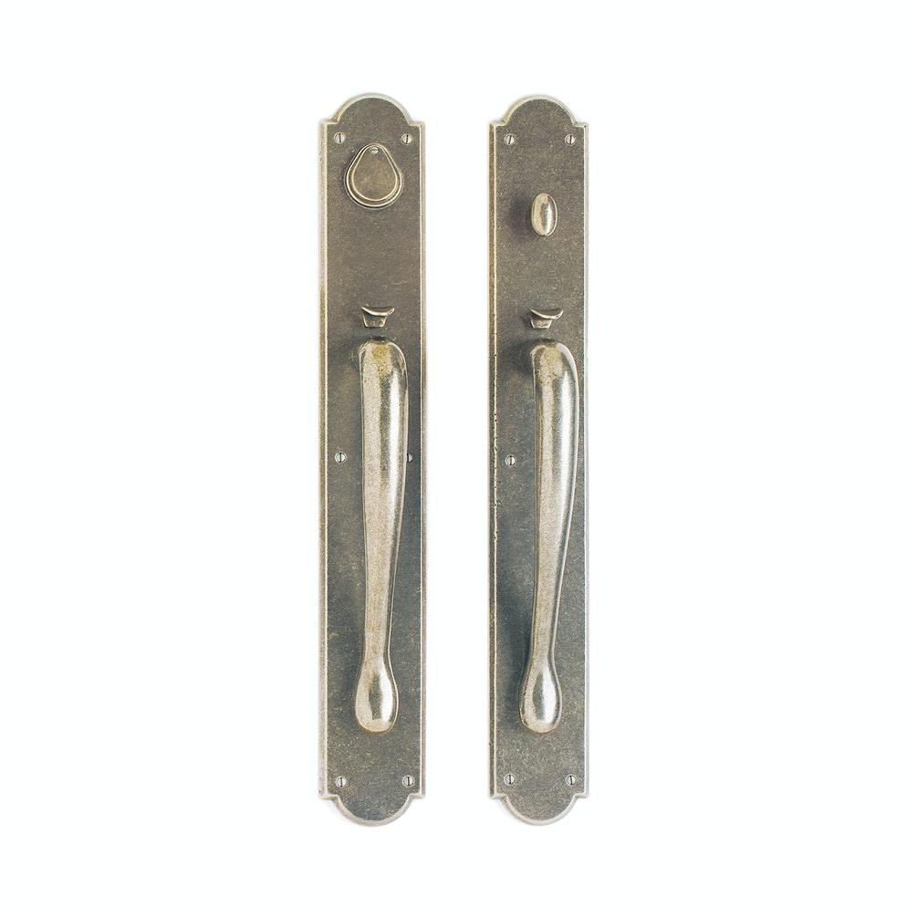 Entry Dead Bolt/Spring Latch - Arched Entry 3 1/2" X 26" G781-G782 Dead Bolt / Spring Latch With 3 1/2" X 26" Interior Escutcheon