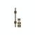Door Hardware - 8"  Mini Surface Bolt Mini Surface Bolt With Square Mounting Bracket And 3/8" Bolt
