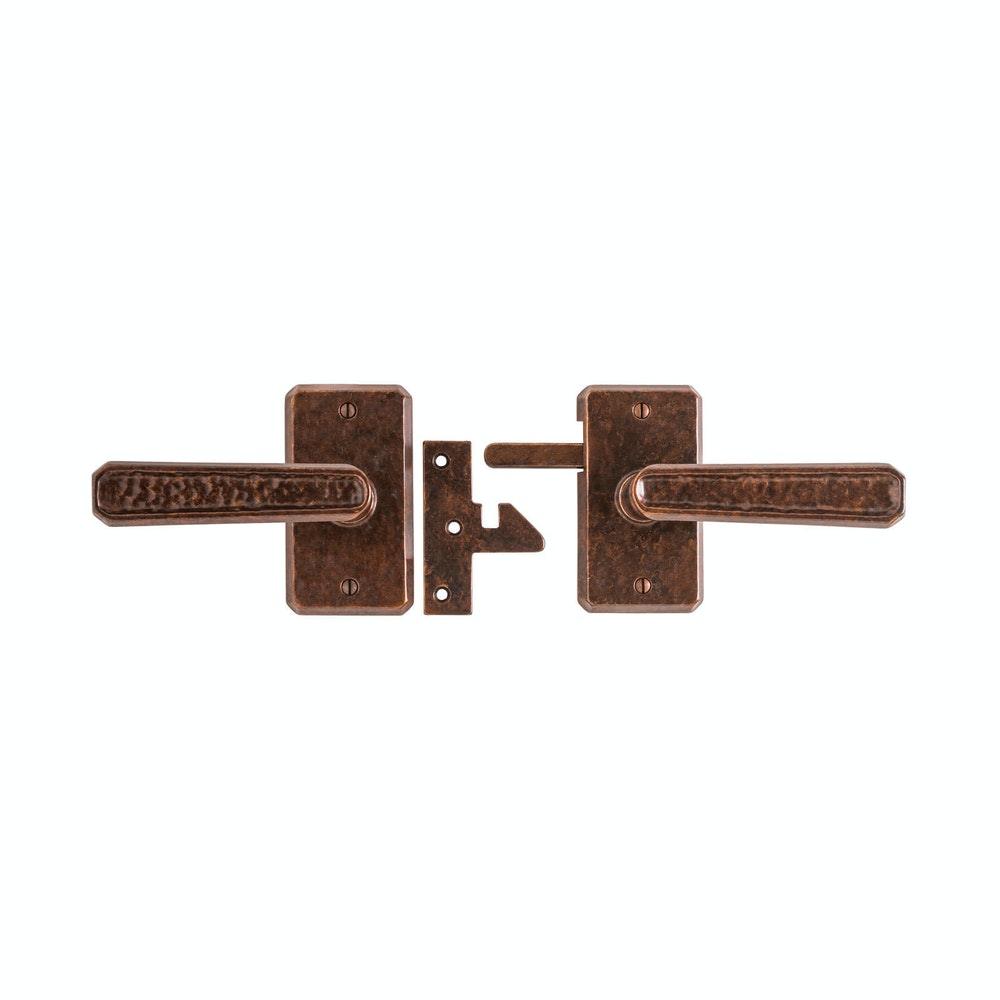 Hammered Gate Latch Passage with E30403 - 2 1/2" x 4 1/2" - Discount Rocky Mountain Hardware