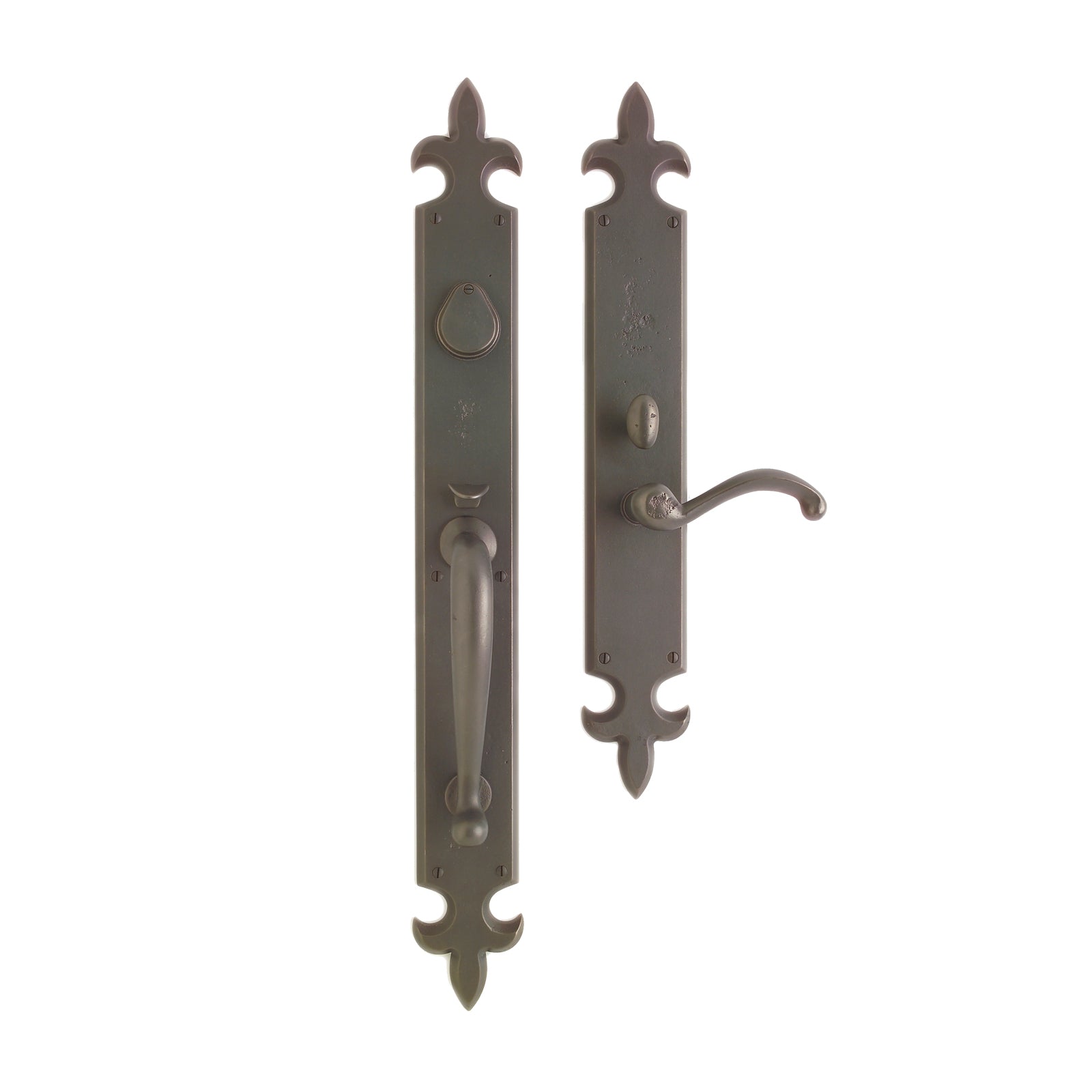 Fleur de Lis Entry 3 1/8" x 27" G841-E821 Mortise Lock with 2" x 15" Interior